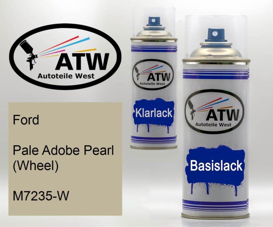 Ford, Pale Adobe Pearl (Wheel), M7235-W: 400ml Sprühdose + 400ml Klarlack - Set, von ATW Autoteile West.